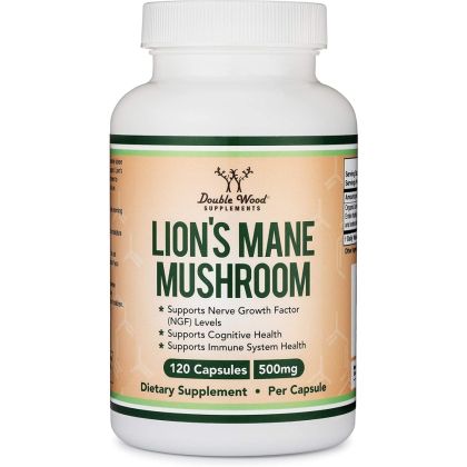 Лъвска грива 500 mg | Lion s Mane Mushroom | Double Wood, 120 капсули