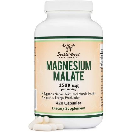 Магнезий (малат) 75 mg | Magnesium Malate | Double Wood, 420 капсули