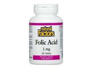 Фолиева киселина 1 мг | Vitamin B-9 | Natural Factors, 90 табл. 