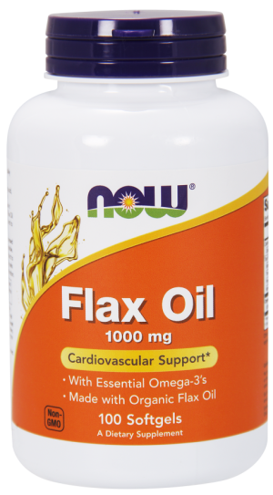 Ленено масло 1000 мг | Flax Oil Organic |  Now Foods, 100 дражета 