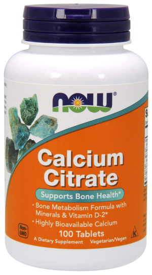 Калций, Магнезий, Витамин Д |  Calcium Citrate 300 мг| Now Foods,  100 табл 