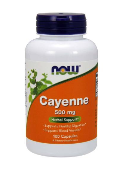  Кайен ( Лют Червен Пипер) 500 мг | Cayenne | Now Foods, 100 капс