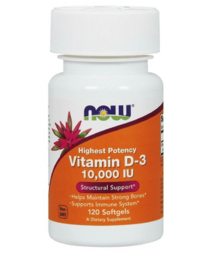Витамин Д3 10 000 IU | Vitamin D3 | Now Foods, 120 драж
