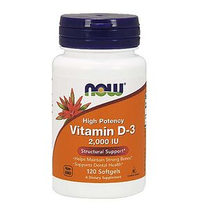  Витамин Д3 2000 IU | Vitamin D3 | Now Foods, 120 дражета