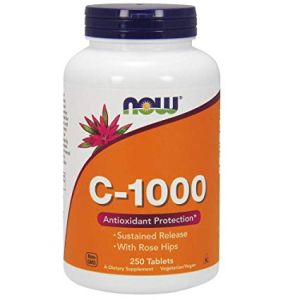  Витамин Ц 1000 мг | C-1000 | Удължено освобождаване | Nоw Foods, 250 таб 