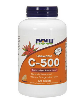  Витамин Ц-500 | Vitamin C-500 | Now Foods, 100 дъвчащи табл.