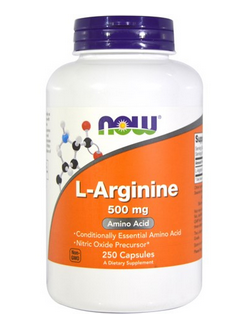 Л-Аргинин 500 мг | L-Arginine | Now Foods, 100 веджи капс 