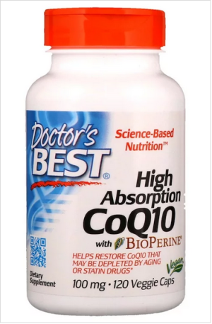 Коензим Q10 100 мг |  CoQ10 with BioPerine | Doctor's Best 120 капс 