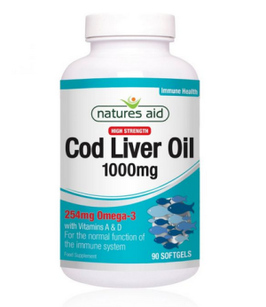 Масло от дроб на Треска 1000 мг | Cod Liver oil | Nature's Aid 90 капс
