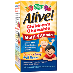 Дъвчащи мултивитамини за деца |   Alive Multi-Vitamin | Nature’s Ways, 30 дъвч.табл