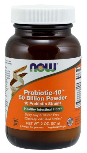 Пробиотик на прах 50 милиарда | Probiotic-10 | Now Foods, 57 гр. 