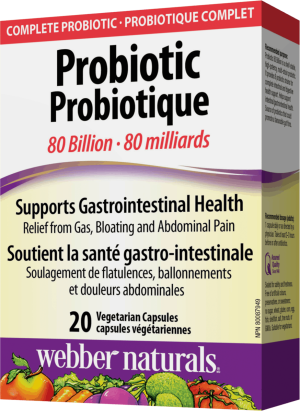 Пробиотик 80 млрд. активни пробиотици| PROBIOTIC 80 BILION | Webber Naturals, 20 вег.капс. 