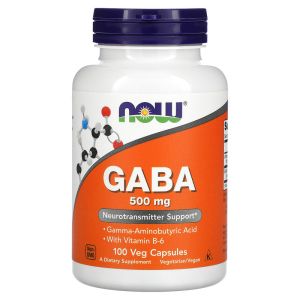Гaмa Aминoбyтиpoвa Киceлинa 500 мг | GABA | Now Foods, 100 капс 