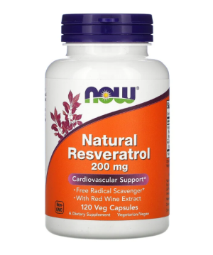 Ресвератрол 200 мг | Natural Resveratrol | Now Foods, 120 капс 