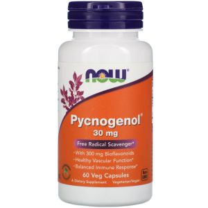 Пикногенол и биофлавоноиди 30 мг | Pycnogenol | Now Foods, 60 капс 