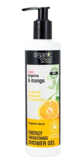 Енергизиращ  душ-гел  Мандарина и манго 280 мл | Energy Awakening Shower Gel | Organic Shops 