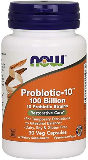 Пробиотик 100 милиарда | Probiotic-10 | Now Foods, 30 капс 