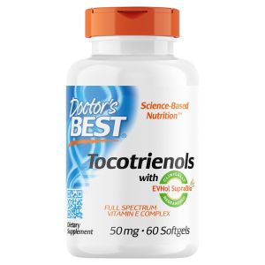 Токотриеноли 50 мг | Витамин Е |Tocotrienols with EVNol SupraBio |  Doctor's Best, 60 дражета 