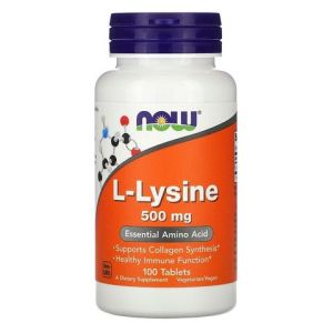 Лизин 500 мг | L - Lysine | Now Foods, 100 табл 