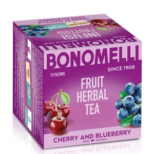 Плодов чай  с череша и боровинки | Infusion Fruits Cherry and Blueberry | Bonomelli, 12 пакетчета 