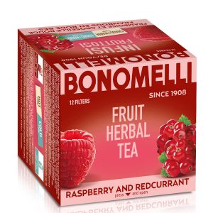 Плодов чай с малини и червено френско грозде | Infusion Fruits Raspberry and Red Currant | Bonomelli, 12 пакетчета 
