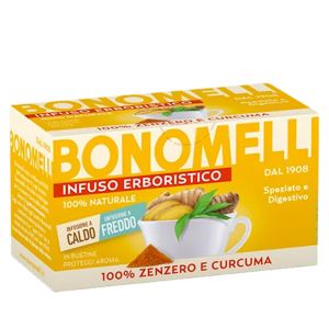 Билков чай с джинджифил и куркума | Infuso Erboristico Zenzero e Curcuma | Bonomelli, 16 филтърни пакетчета 