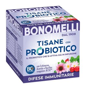 Билков чай с пробиотик за имунната система | Tisane con Probiotico Difese Immunitarie | Bonomelli, 10 филтърни пакетчета
