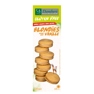 Безглутенови бисквити с крем Ванилия без захар| Gluten Free Blondies Vanille Zonder Suikers sans sucres | Damhert Nutrition 120 g
