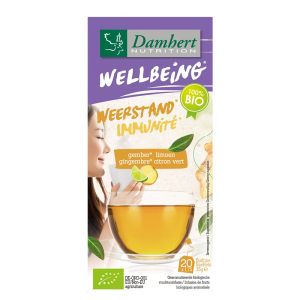 Чай за имунитет с джинджифил и лайм БИО| Weerstand/Immunité | Damhert Nutrition 20 филтърни пакетчета