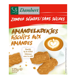 Бадемови бисквити без захар | Zonder Suikers sans sucres Amandelkoekjes  bisuits aux amandes | Damhert Nutrition 125 g