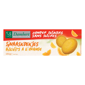 Портокалови бисквити без захар| Zonder Suikers sans sucres Sinaaskoekje biscuits a l’orange | Damhert Nutrition 160 g