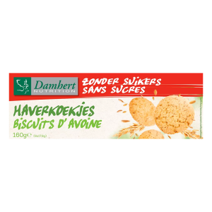 Овесени бисквити без захар | Zonder svikers sans svcres Haverkoekjes | Damhert Nutrition 160 g