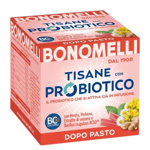 Билков чай с пробиотик за храносмилателната система | Tisane con Probiotico Dopo Pasto | Bonomelli, 10 филтърни пакетчета