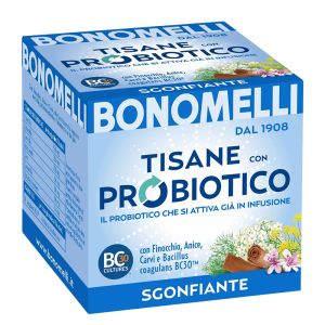 Билков чай с пробиотик против газове и подут корем | Tisane con Probiotico Sgonfiante | Bonomelli, 10 филтърни пакетчета