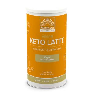 Веган Кето лате - Инстантна напитка с кафе и MCT масла, с аромат на бадеми | Vegan Keto Latte Instant MCT Coffee Drink | Mattisson Healthstyle, 200 г прах