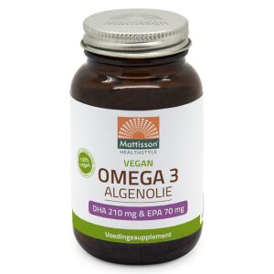 Веган Омега-3 от водорасли DHA/EPA 210 мг/70 мг | Vegan Omega-3 Algenolie | Mattisson Healthstyle, 60 капсули