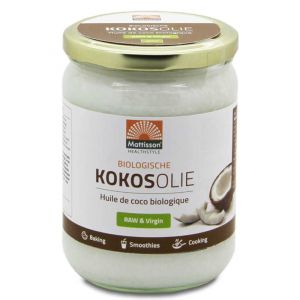 Кокосово масло (сурово, студено пресовано), БИО | Biologische Kokosolie | Mattisson Healthstyle, 500 мл