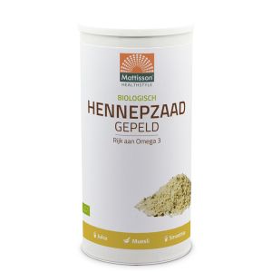 Конопено семе (белено) БИО | Biologisch Hennepzaad Gepeld | Mattisson Healthstyle, 800 г