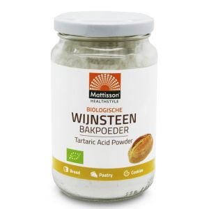 Кремотартар БИО  (калиев битартарат) | Biologische Wijnsteen Bakpoeder | Mattisson Healthstyle, 180 г прах