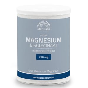 Магнезий (бисглицинат) веган | Magnesium Bisglycinaat Vegan | Mattisson Healthstyle, 200 г прах