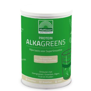 Протеин AlkaGreens – от грах, ориз, бадем и слънчоглед + зелени храни | Protein AlkaGreens Poeder | Mattisson Healthstyle, 300 г прах