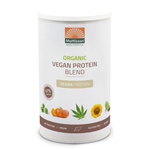 Протеин от грах, ориз, коноп, бадем, тиква, саша инчи и слънчоглед БИО | Organic Vegan Protein Blend Powder | Mattisson Healthstyle, 400 г прах