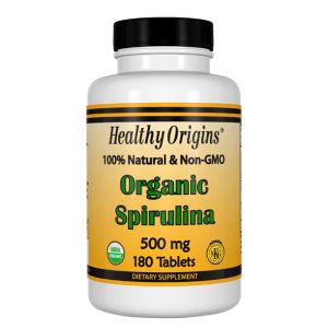 Спирулина 500 мг | Spirulina | Healthy Origins, 180 таблетки