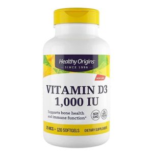 Витамин D3 1000 IU/ 25 µг | Vitamin D3 | Healthy Origins, 120 софтгел капсули