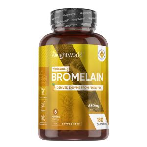 Бромелаин (oт ананас) 650 мг | Bromelain | WeightWorld, 180 капсули