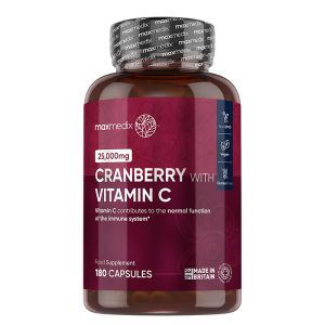 Червена боровинка 500 мг + витамин С 100 мг | Cranberry with Vitamin C | WeightWorld, 180 капсули