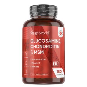 Глюкозамин, хондроитин, МСМ | Glucosamine, Chondroitin and MSM | WeightWorld, 180 капсули