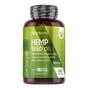 Масло от конопено семе 1000 мг | Hemp Seed Oil | WeightWorld, 180 софтгел капсули