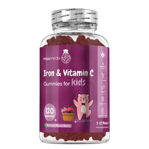 Желязо 7 мг + витамин С 10 мг | Iron with Vitamin C Gummies | WeightWorld, 120 желирани таблетки, с вкус на горски плодове