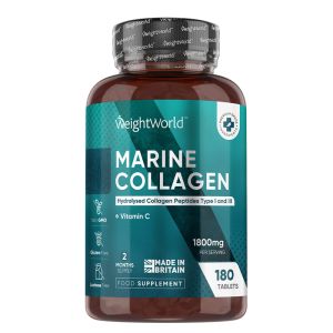 Хидролизиран морски колаген + витамин С | Marine Collagen Type I and III + Vitamin C | WeightWorld, 180 таблетки